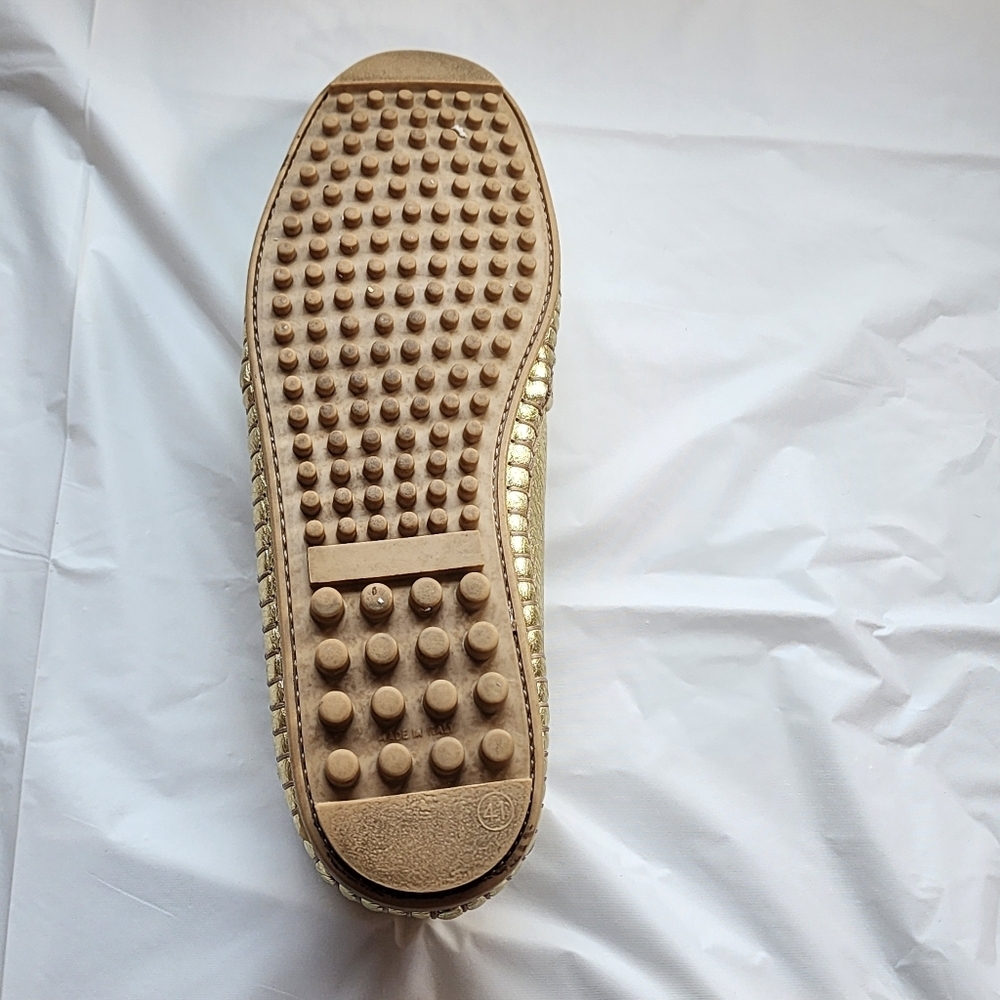 Bally Shoes Forward Driving Mocs Loafers Leather Womens US 10/ EU 41 Metallic - Picture 9 of 11
